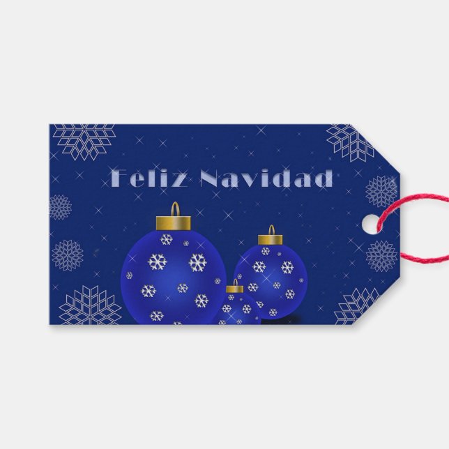 Feliz Navidad Gift Tags (Front (Horizontal))