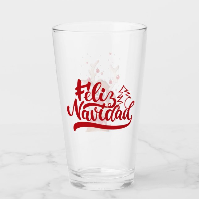 Feliz Navidad Glass (Front)
