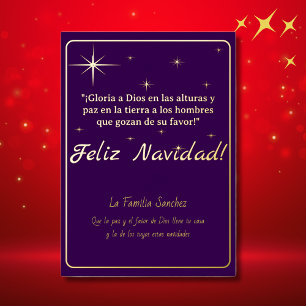 Feliz Navidad Golden & Purple Luke 2:14 Verse
