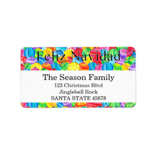 Feliz Navidad handpainted watercolor label
