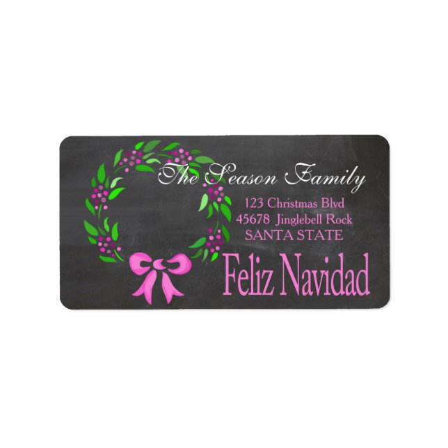 Feliz Navidad Holiday Address Label (Front)