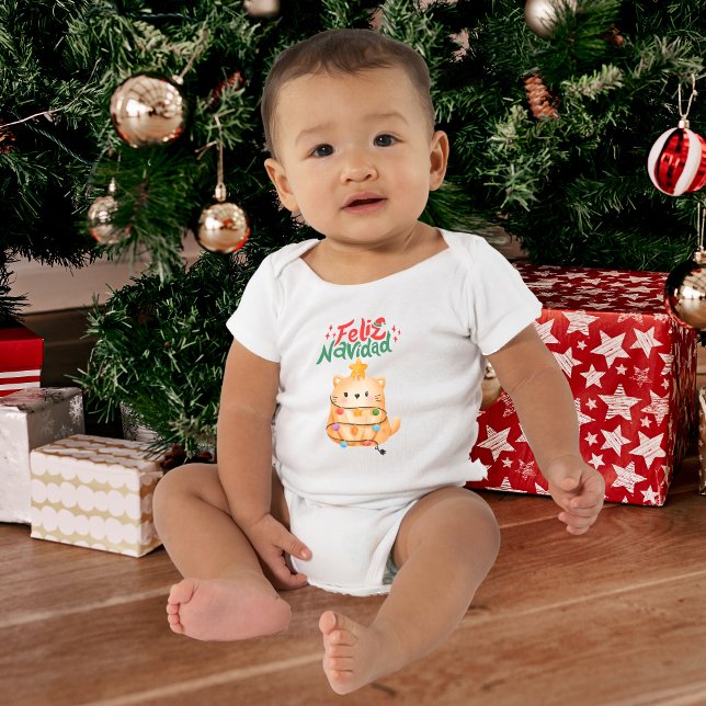 Feliz Navidad Humour Cat Christmas  Baby T-Shirt (Creator Uploaded)