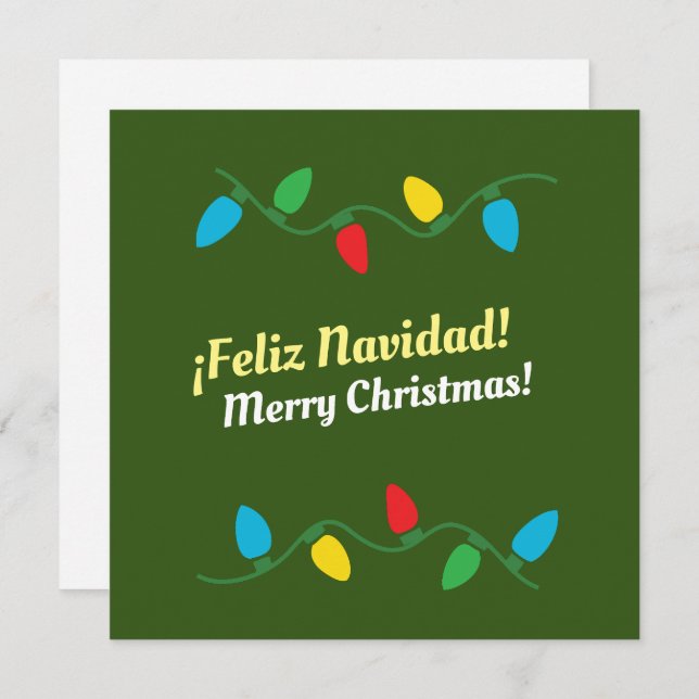  "Feliz Navidad" in English and Spanish Holiday Ca (Front/Back)
