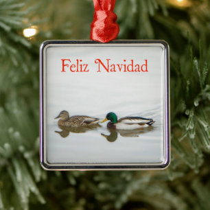 Feliz Navidad - Mallards Metal Tree Decoration