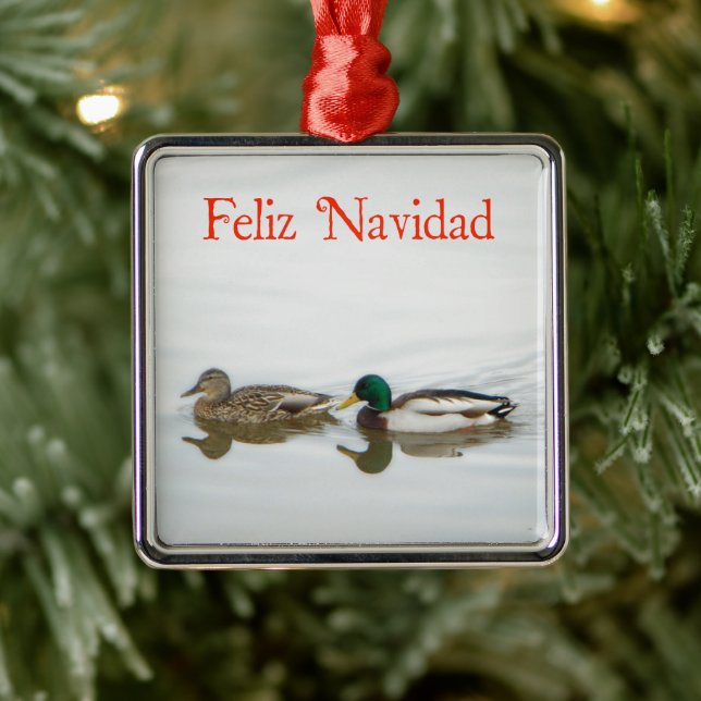 Feliz Navidad - Mallards Metal Tree Decoration (Tree)