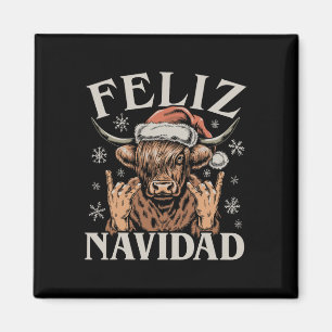 Feliz Navidad Meme Emo Cow Funny Meme Christmas  Magnet