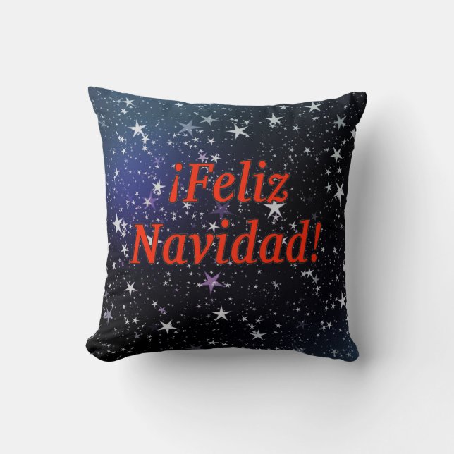 ¡Feliz Navidad! Merry Christmas in Spanish rf Cushion (Front)