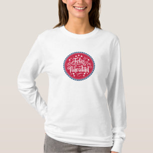 Feliz Navidad Merry Christmas Modern Spanish Holid T-Shirt