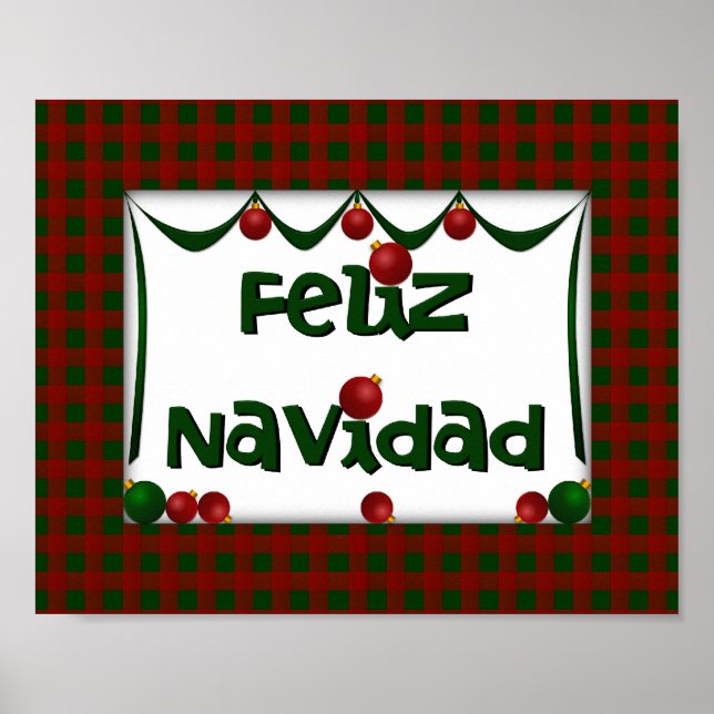 Feliz Navidad - Merry Christmas - Wall Art (Front)