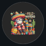 Feliz Navidad Mexican Funny Christmas Santa Festiv Classic Round Sticker<br><div class="desc">Feliz Navidad Mexican Funny Christmas Santa Festive Costume</div>