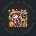Feliz Navidad Mexican Funny Christmas Santa Festiv Classic Round Sticker<br><div class="desc">Feliz Navidad Mexican Funny Christmas Santa Festive Costume</div>