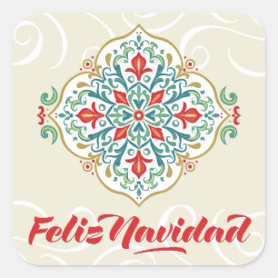 Feliz Navidad Mexico Spanish Language Christmas Square Sticker
