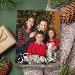 Feliz Navidad Modern Brush Script Family Photo Postcard<br><div class="desc">Modern Brush Script Feliz Navidad Family Photo Merry Christmas Holiday Card</div>