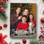 Feliz Navidad Modern Calligraphy Script Photo Postcard<br><div class="desc">Modern Calligraphy Script Feliz Navidad Family Photo Merry Christmas Holiday Card</div>