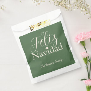 Feliz Navidad  Modern Christmas Holiday Family   Favour Bags