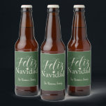 Feliz Navidad  Modern Christmas Party      Beer Bottle Label<br><div class="desc">Minimalist Merry Christmas star holiday design. Customisable background colour</div>