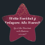 Feliz Navidad Modern Glitter Lettering Christmas  Star Sticker<br><div class="desc">Check our Shop with our Funny Latinos Essential Spanish Sayings and find amazing and trendy Gifts ideas design Specially for that Special Latino in your Life.</div>