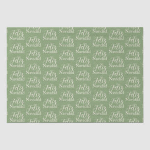 Feliz Navidad  Modern  Green Christmas Holiday   Tissue Paper