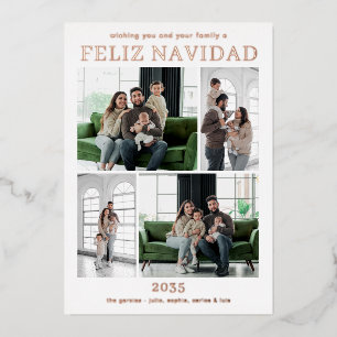 Feliz Navidad Multi Photo Rose Gold