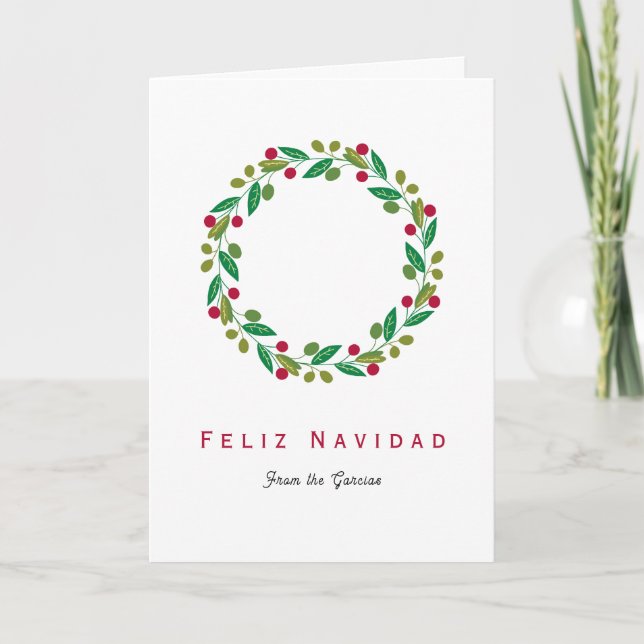 Feliz Navidad - Non Photo Holiday Card Vertical (Front)