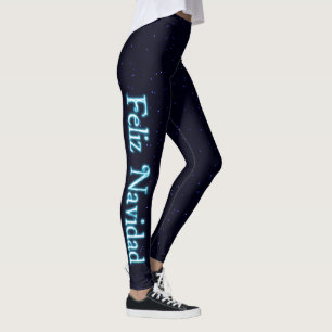 Feliz Navidad On Stars Leggings