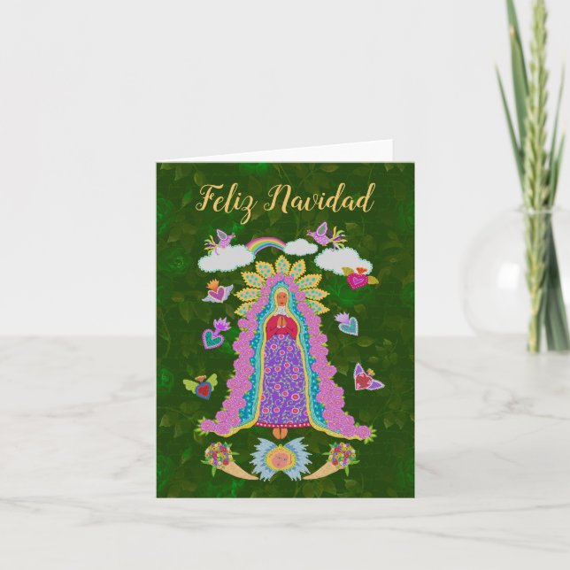 Feliz Navidad Our Lady of Guadalupe note card (Front)