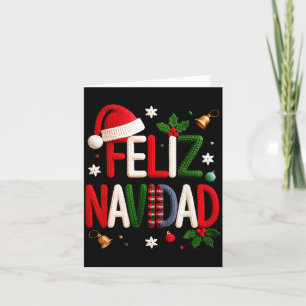 Feliz Navidad Pajamas Spanish Mexican Christmas Bo Card