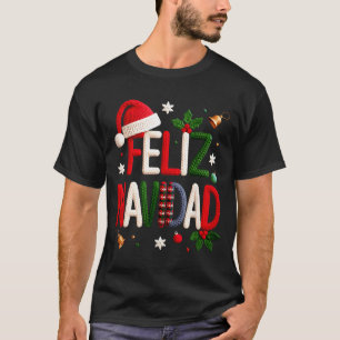Feliz Navidad Pajamas Spanish Mexican Christmas Bo T-Shirt