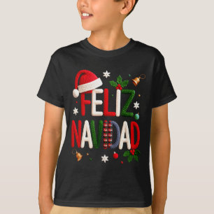 Feliz Navidad Pajamas Spanish Mexican Christmas Bo T-Shirt