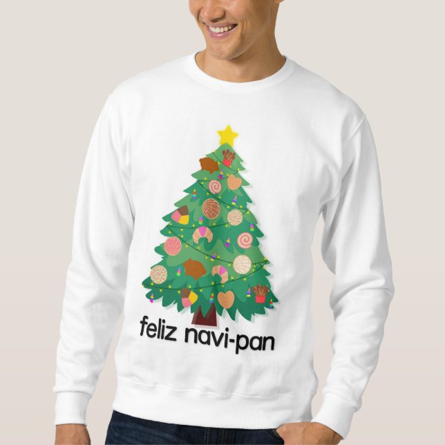 Feliz Navidad Pan Dulce Christmas Tree Sweatshirt (Front)