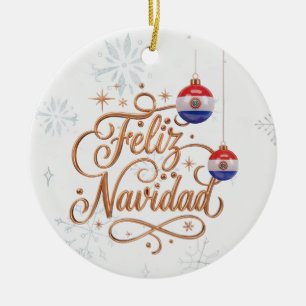 Feliz Navidad Paraguay Custom Christmas Ornament
