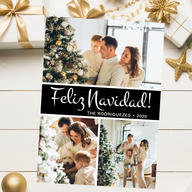 Feliz Navidad Photo Collage Holiday Card (Creator Uploaded)