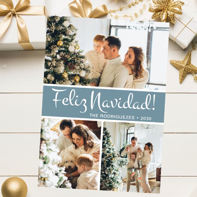Feliz Navidad Photo Collage Holiday Card (Creator Uploaded)