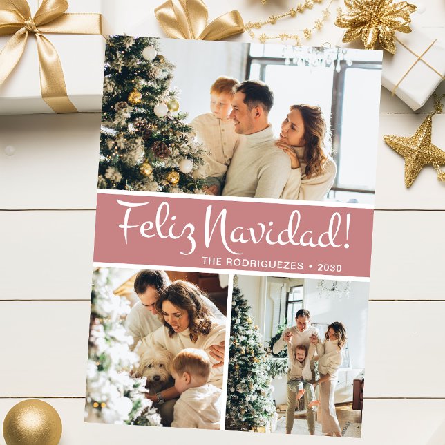 Feliz Navidad Photo Collage Holiday Card (Creator Uploaded)