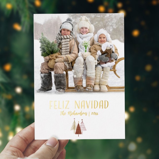 Feliz Navidad Photo Elegant Christmas Gold Script (Creator Uploaded)