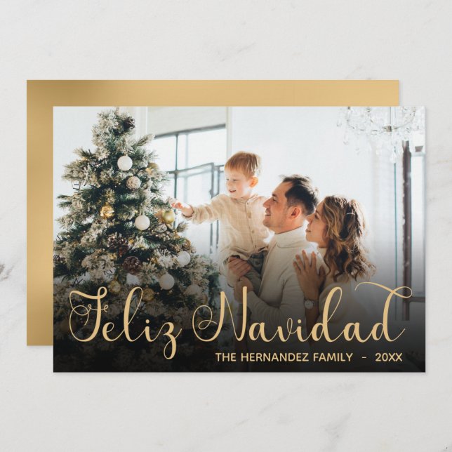 Feliz Navidad Photo Holiday Card (Front/Back)
