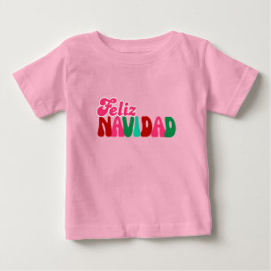 Feliz Navidad - Pink Colourful  Baby T-Shirt
