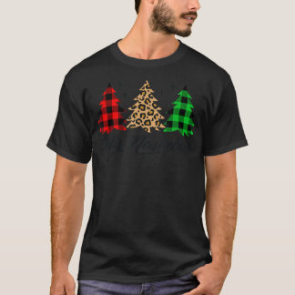 Feliz Navidad Plaid Xmas Tree Spanish Christmas Xm T-Shirt