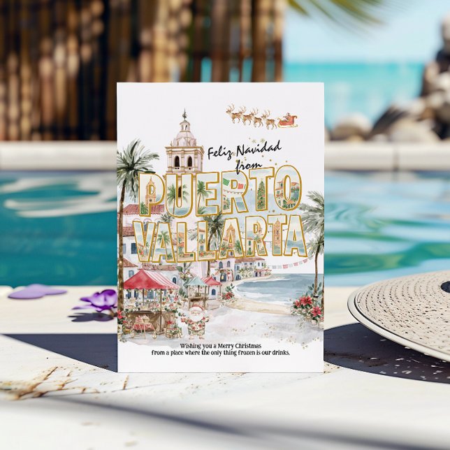Feliz Navidad | Puerto Vallarta Tropical Christmas Postcard (Creator Uploaded)