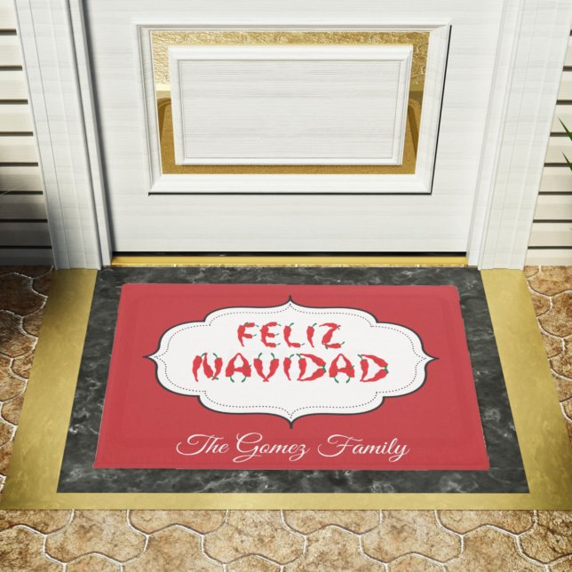 Feliz Navidad Red Chile Pepper Doormat (Creator Uploaded)