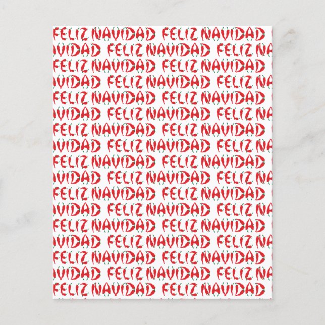 Feliz Navidad Red Chile Pepper Scrapbook Paper (Front)