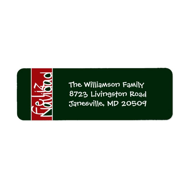 Feliz Navidad Return Address Labels (Front)