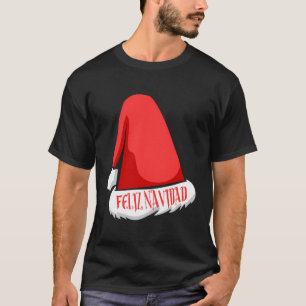 Feliz Navidad Santa Hat Unisex In 5 Colours Long S T-Shirt
