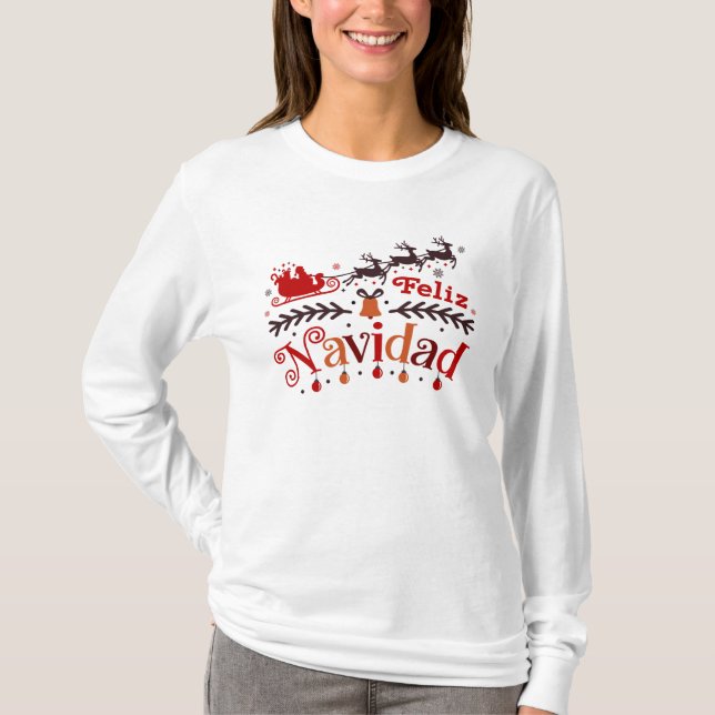 Feliz Navidad Santa T-Shirt (Front)