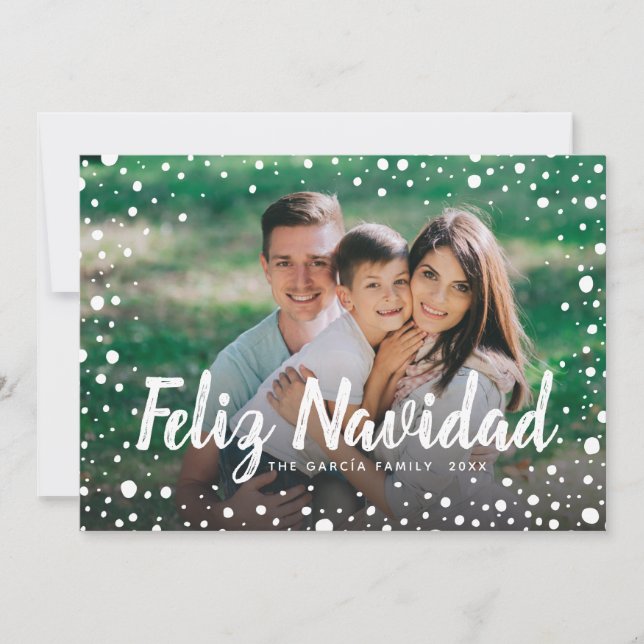 Feliz Navidad Snow | Holiday Greeting Photo Card (Front)