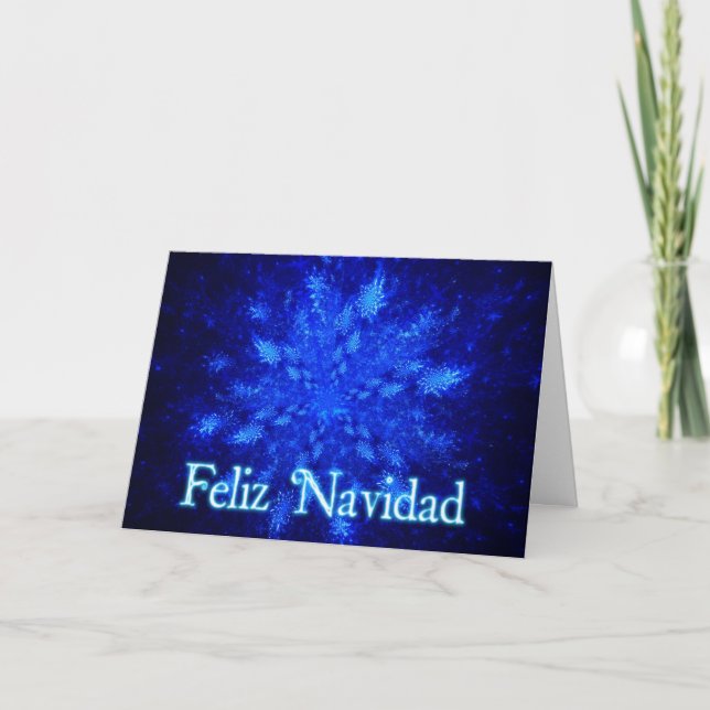 Feliz Navidad - Snowburst Holiday Card (Front)