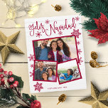 Feliz Navidad Snowflake Rustic 3 Photos Christmas Postcard<br><div class="desc">Feliz Navidad Snowflake Rustic 3 Photos Christmas Postcard</div>
