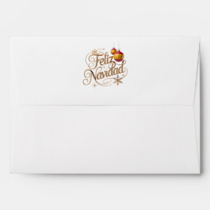 Feliz Navidad Spain Gold Christmas Envelope