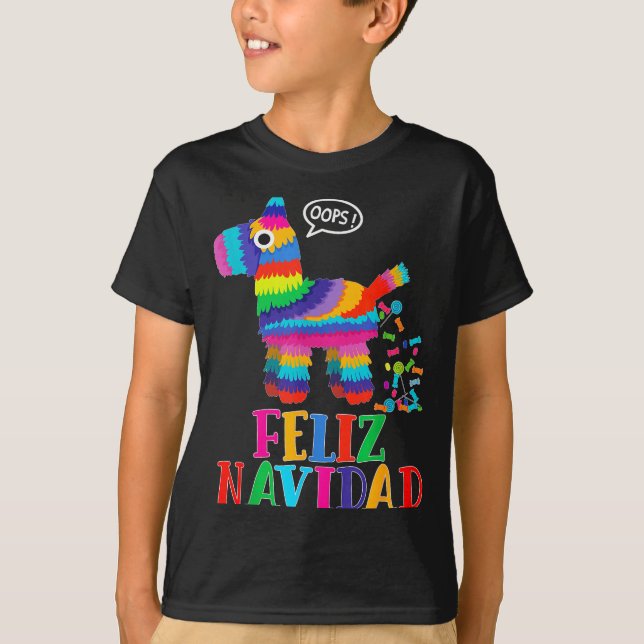 Feliz Navidad Spanish Christmas Funny Mexican Nata T-Shirt (Front)