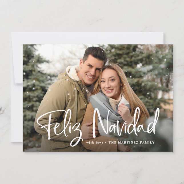 Feliz Navidad | Spanish Christmas with Photo Holiday Card (Front)